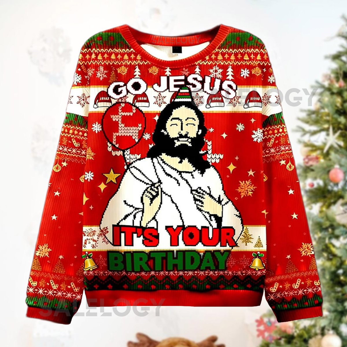 Go Jesus It's Your Birthday Sweater Funny Religious Ugly Christmas Jumper Jesus Xmas Party Christian Holiday Sweatshirt