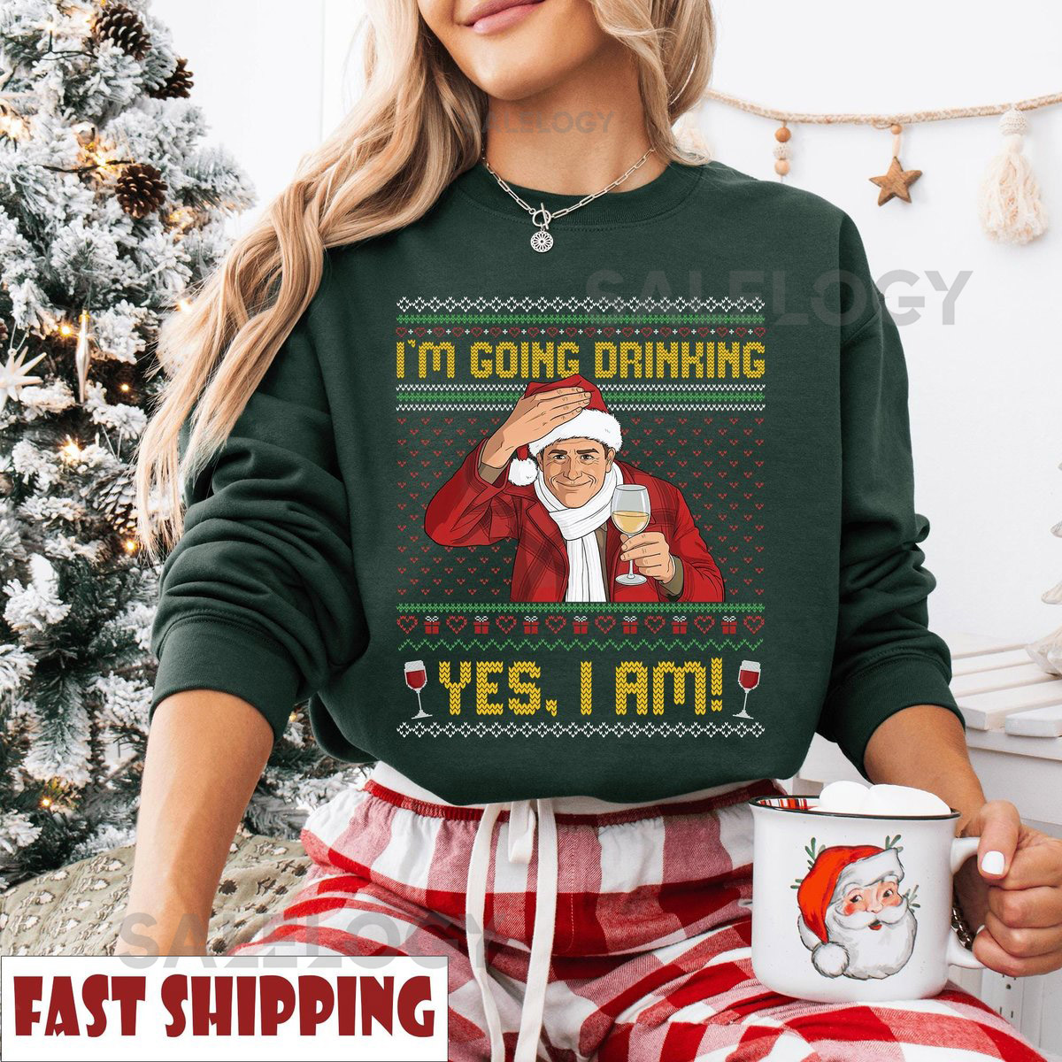 Charlie Hunnam Ed Gein I'm Going Drinking Yes I Am Sweater Ugly Christmas Sweatshirt Funny  For Christmas Ed Gein Story Drinking Meme