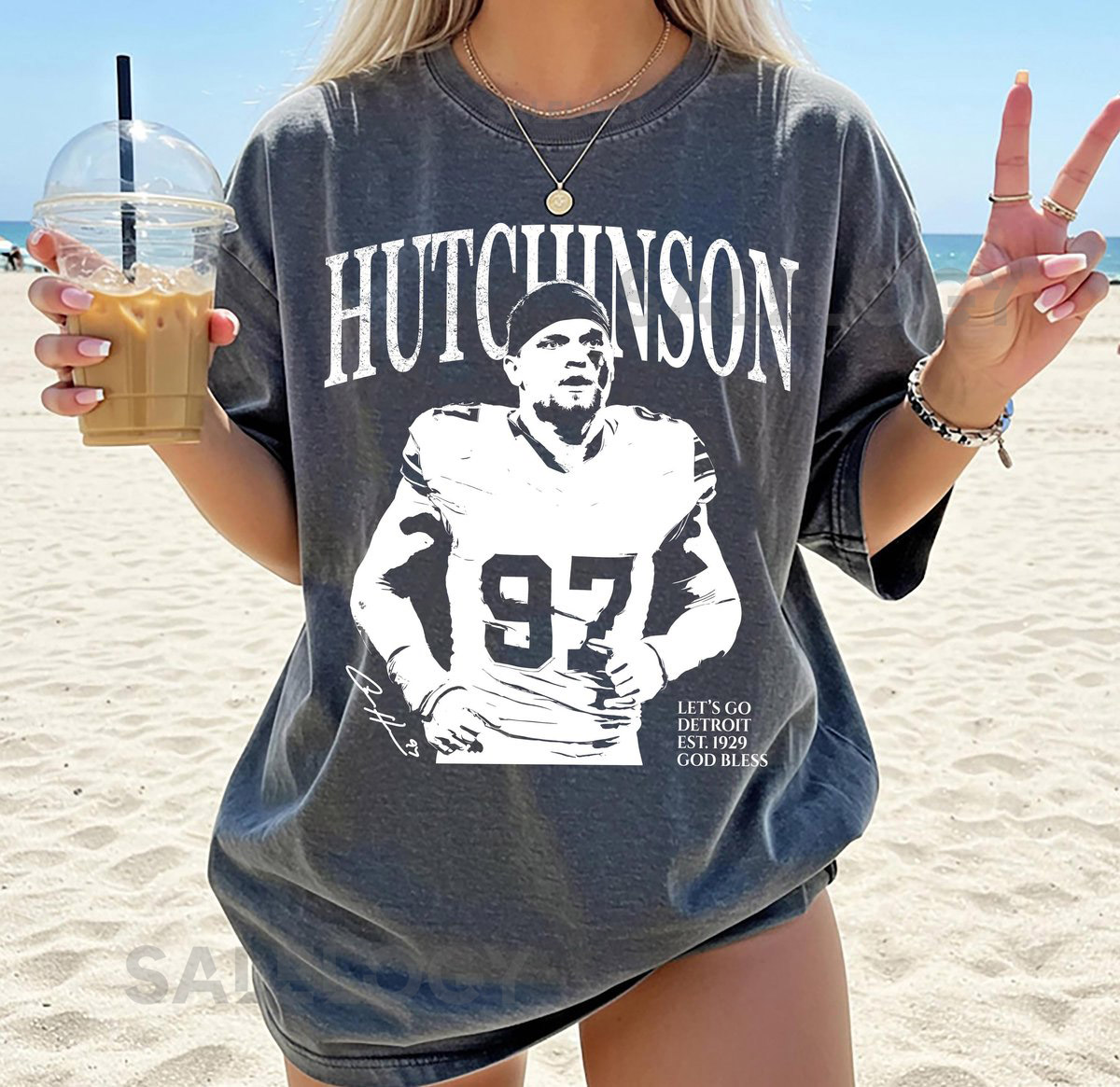Comfort Colors Hutchinson Vintage T-Shirt Hutchinson Retro Rap Tee Game Day Tee Football Season Vintage Detroit Football Detroit Fans_64