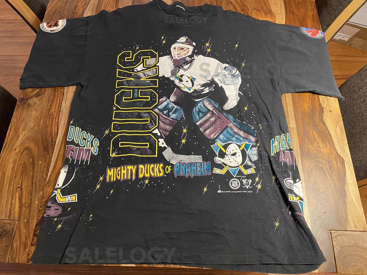 Bulletin Athletics NHL Mighty Ducks Anaheim All Over Print Vintage T Shirt 1994_70