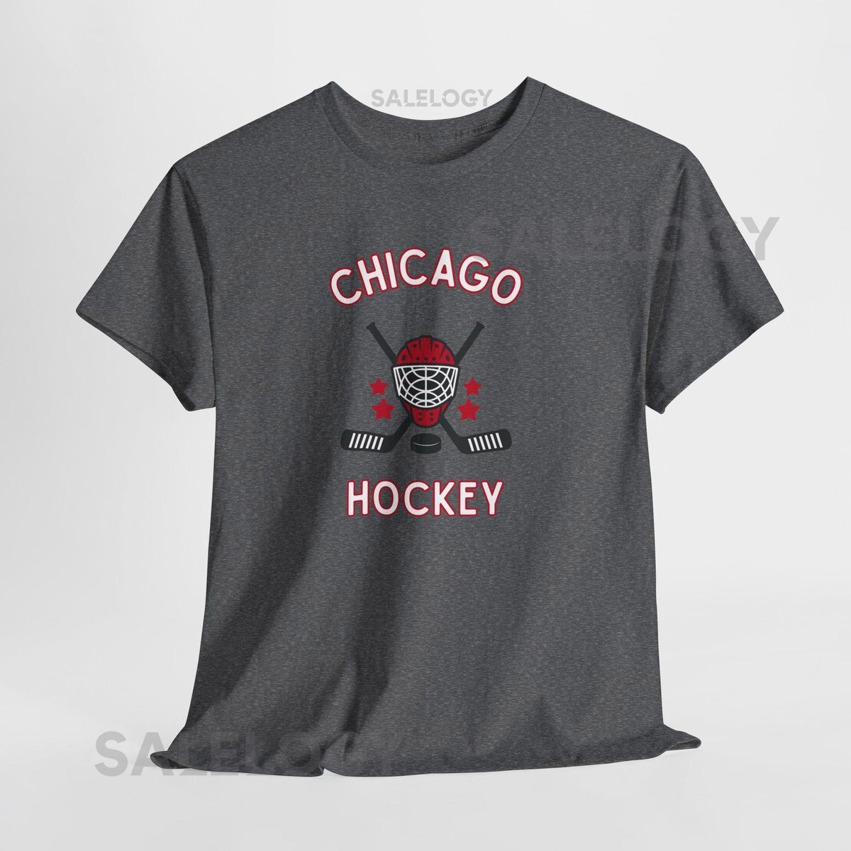 Chicago Hockey Unisex Heavy Cotton Tee Hockey Fan Shirt Sports Apparel Gift for Sports Lovers Casual Wear Team Spirit_214