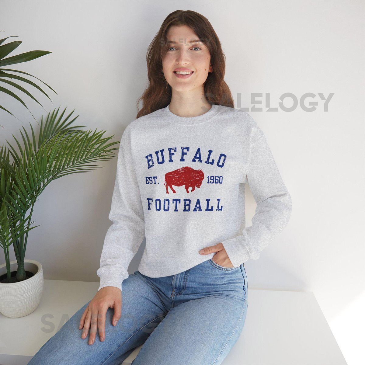 Buffalo Football Sweatshirt Vintage Style Crewneck Go Bills_290