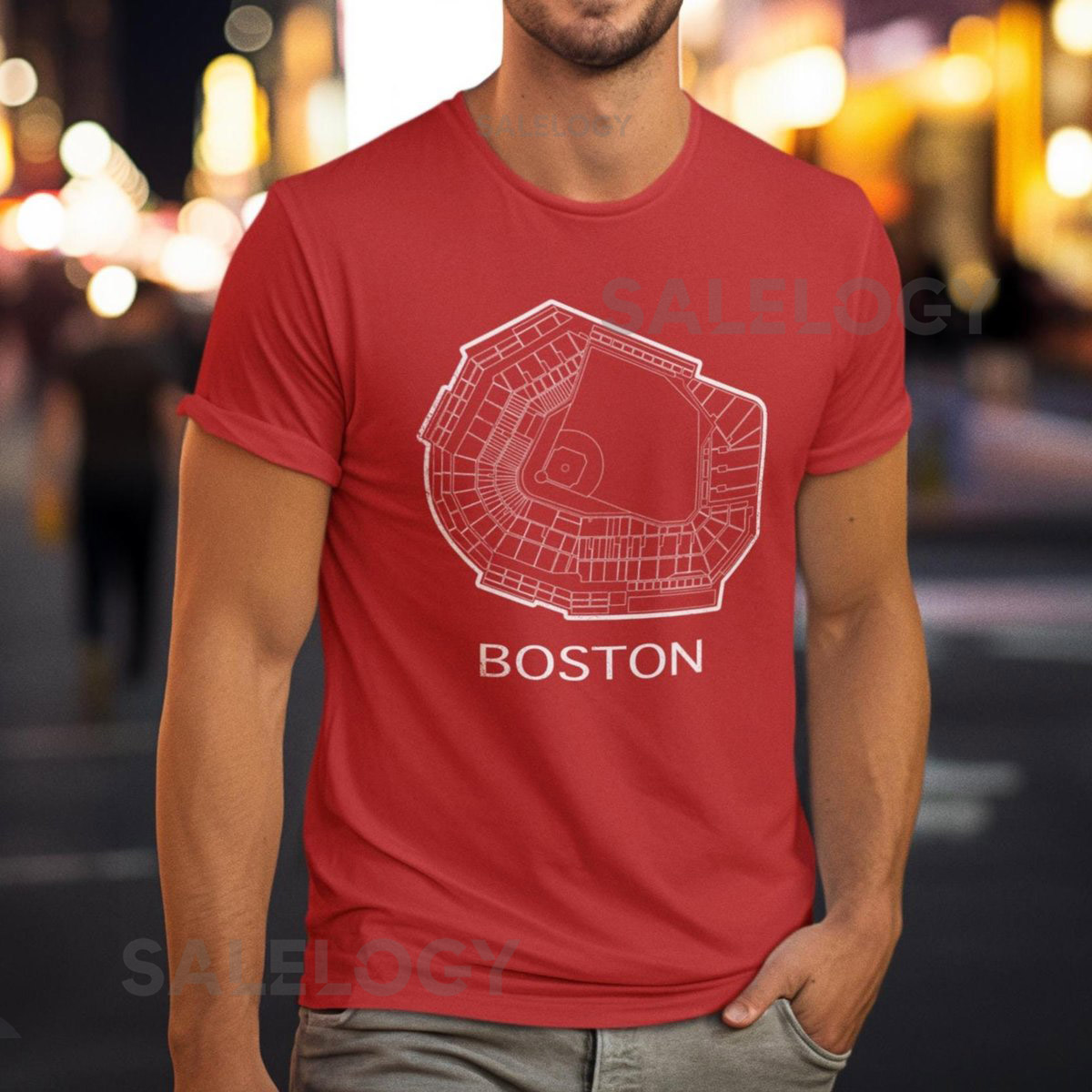 Boston Baseball Stadium T-Shirt Minimalist Ballpark Map Outline Tee Modern Baseball Fan Gift Sports City Graphic Shirt Unisex_160