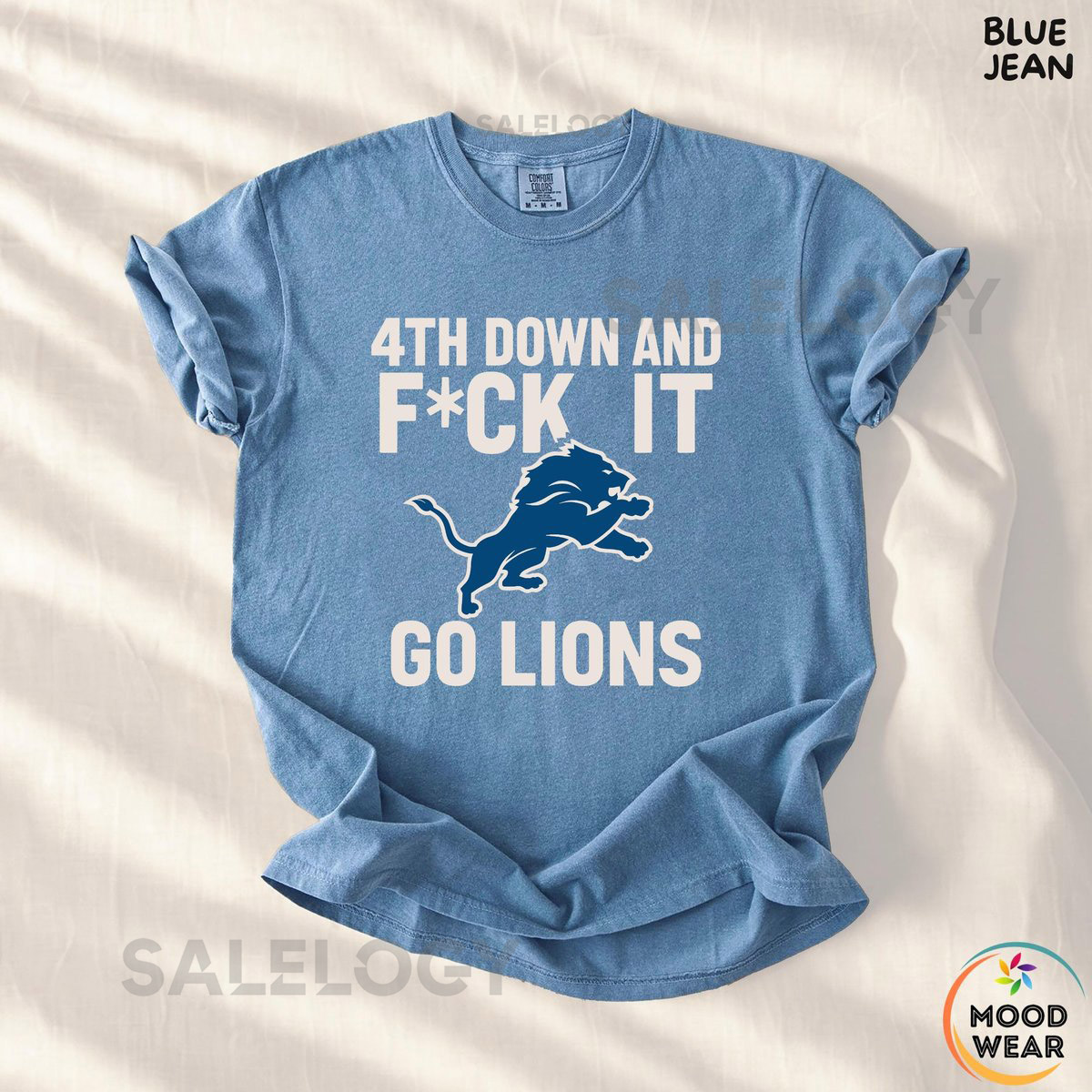 4th Down and Fck It Go Lions T-Shirt Comfort Colors Detroit Football Watch Party Sweatshirt Football Fan Tee Detroit Football Spirit Wea_4
