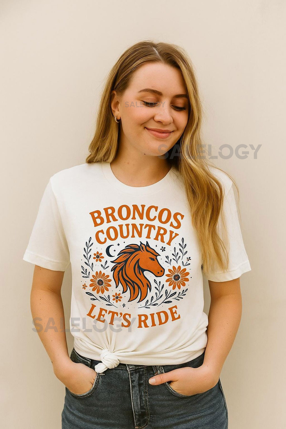 Broncos Country Western Horse Graphic Tee Retro Football Shirt_41