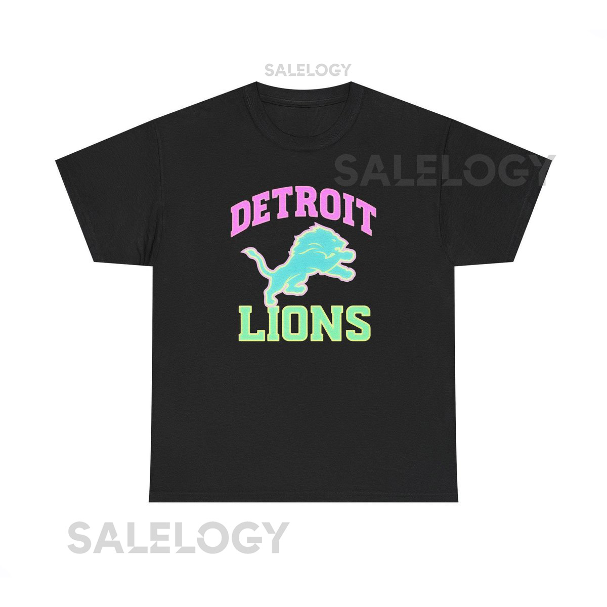 Neon Detroit Lions T-Shirt NFL Football Tee_608