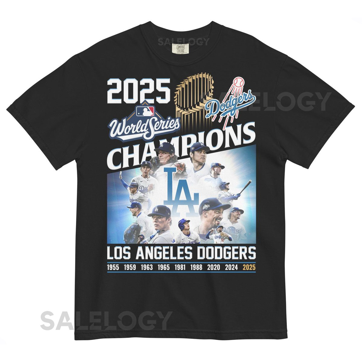 Los Angeles Dodgers Champions Tee 2025 Vintage Style Graphic_281