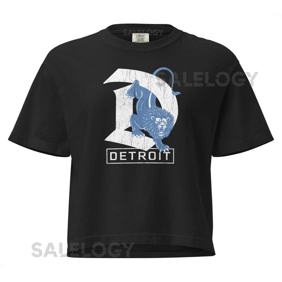 Detroit Lions Detroit D Womens heavyweight boxy tee_212