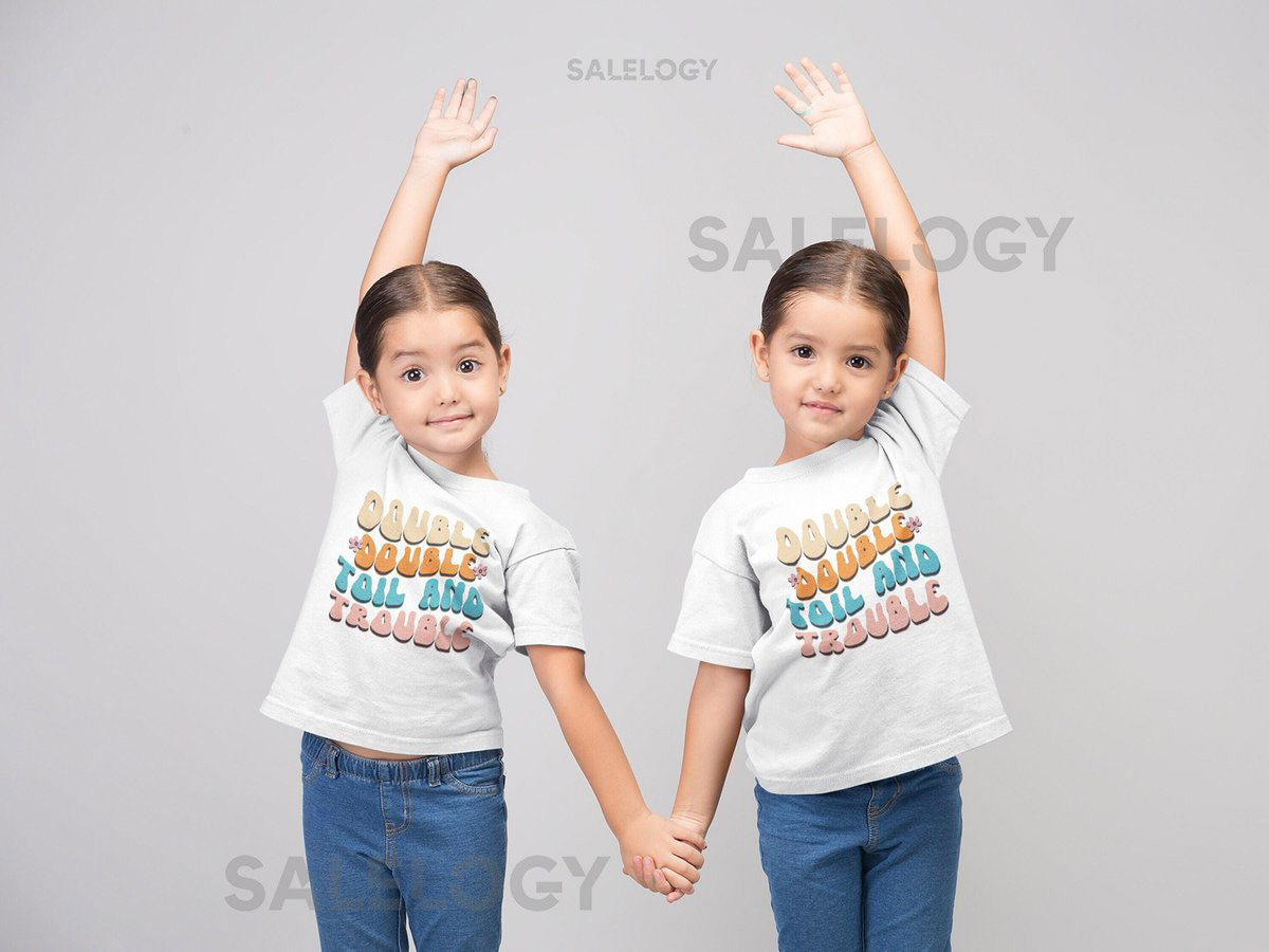 Twin Birthday Shirt Double Trouble Design Toddler Sizes_820