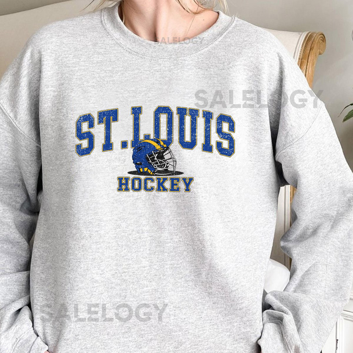 St Louis Hockey Sweatshirt Retro Style Crewneck_497