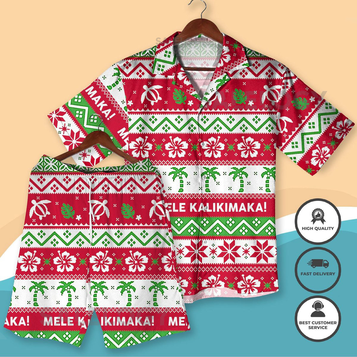 Mele Kalikimaka Hawaiian Shirt Christmas Aloha Outfit Tropical Holiday Matching Hawaiian Xmas Shirt and Shorts Christmas Shirt gifts_125