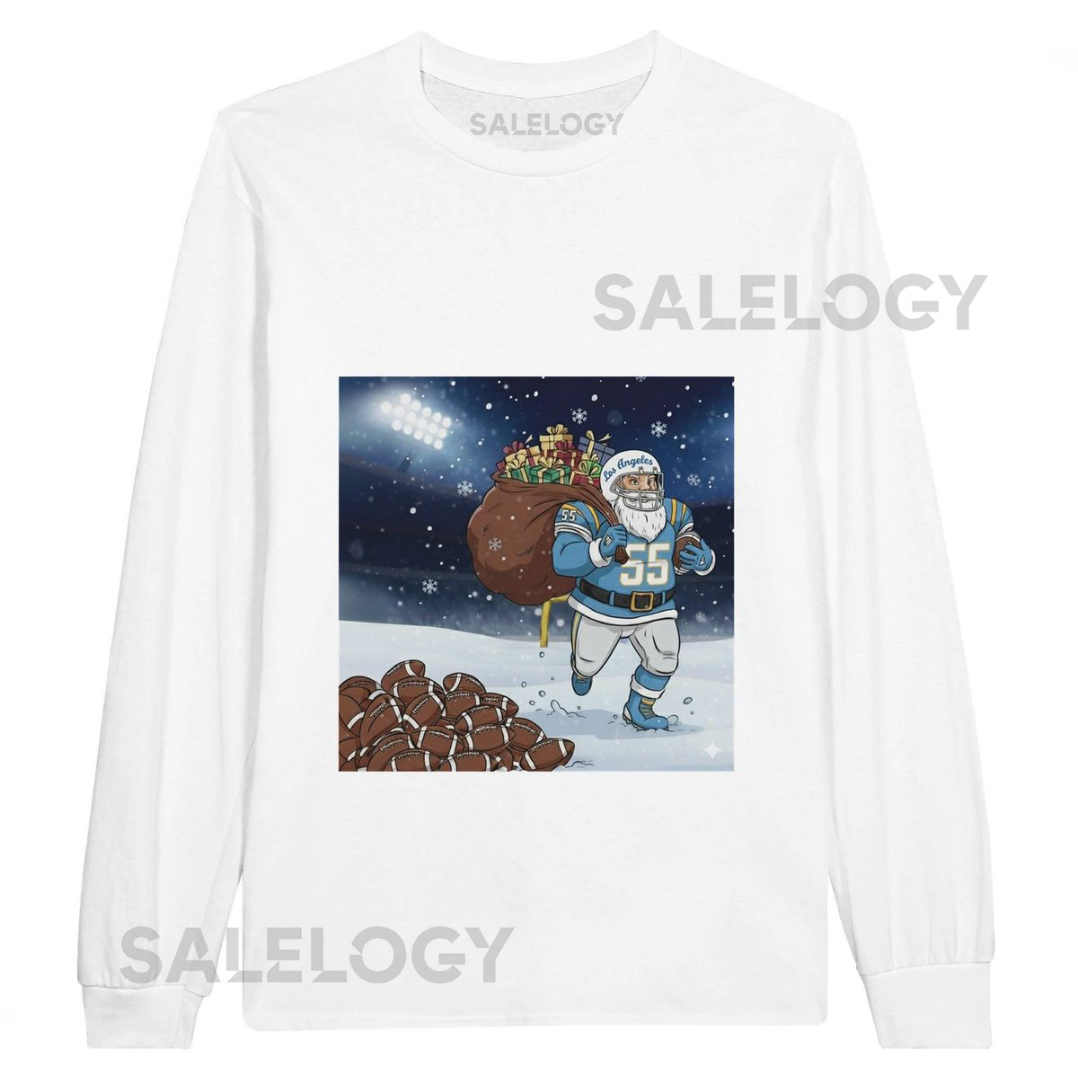 Los Angeles Football Christmas Santa Unisex Long Sleeve T-shirt_536