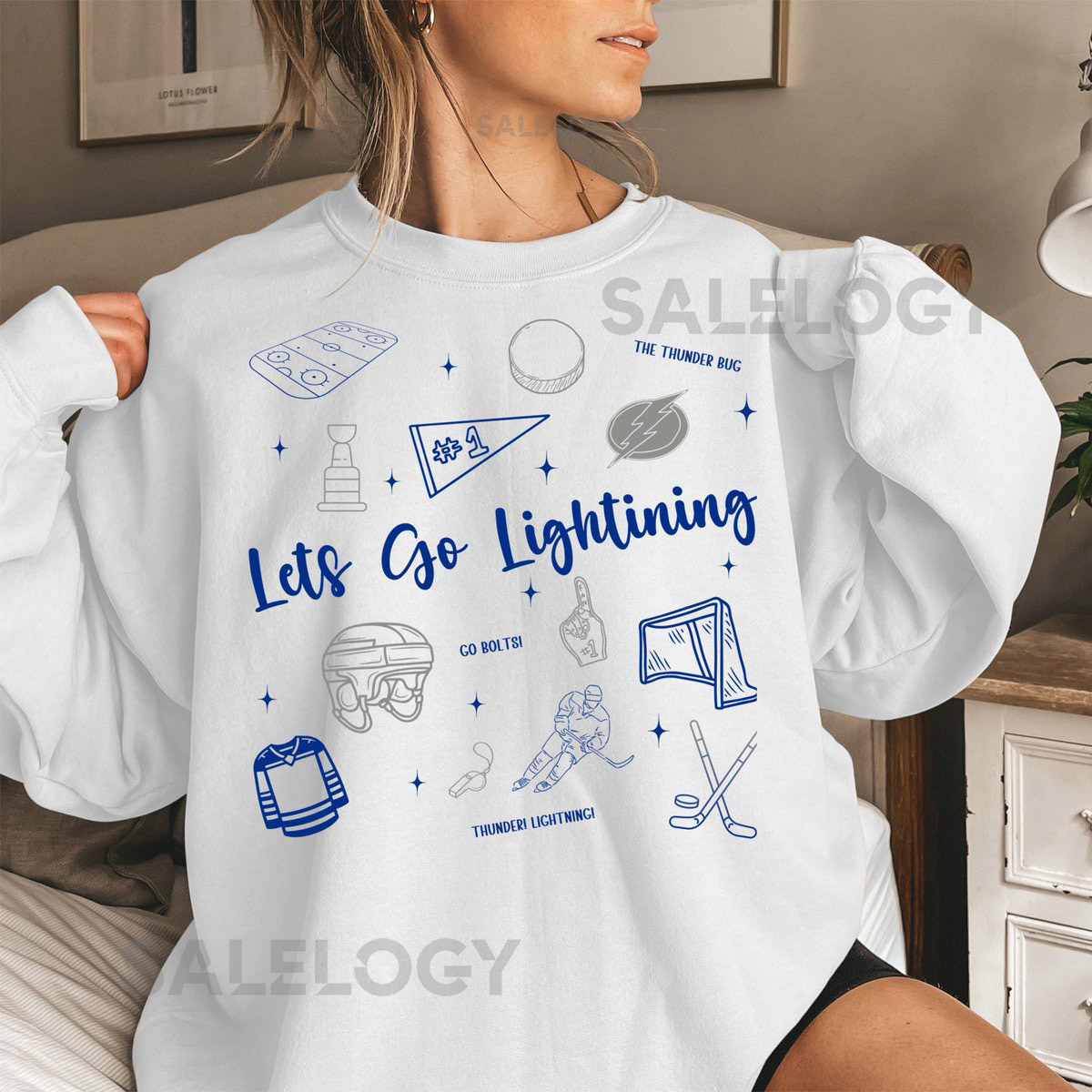 Tampa Bay Hockey Doodle Sweatshirt Tampa Bay Lightning Lets Go Lightning Shirt NHL Crewneck Lightning Sweatshirt Game Day Shirt Stanley Cup_184