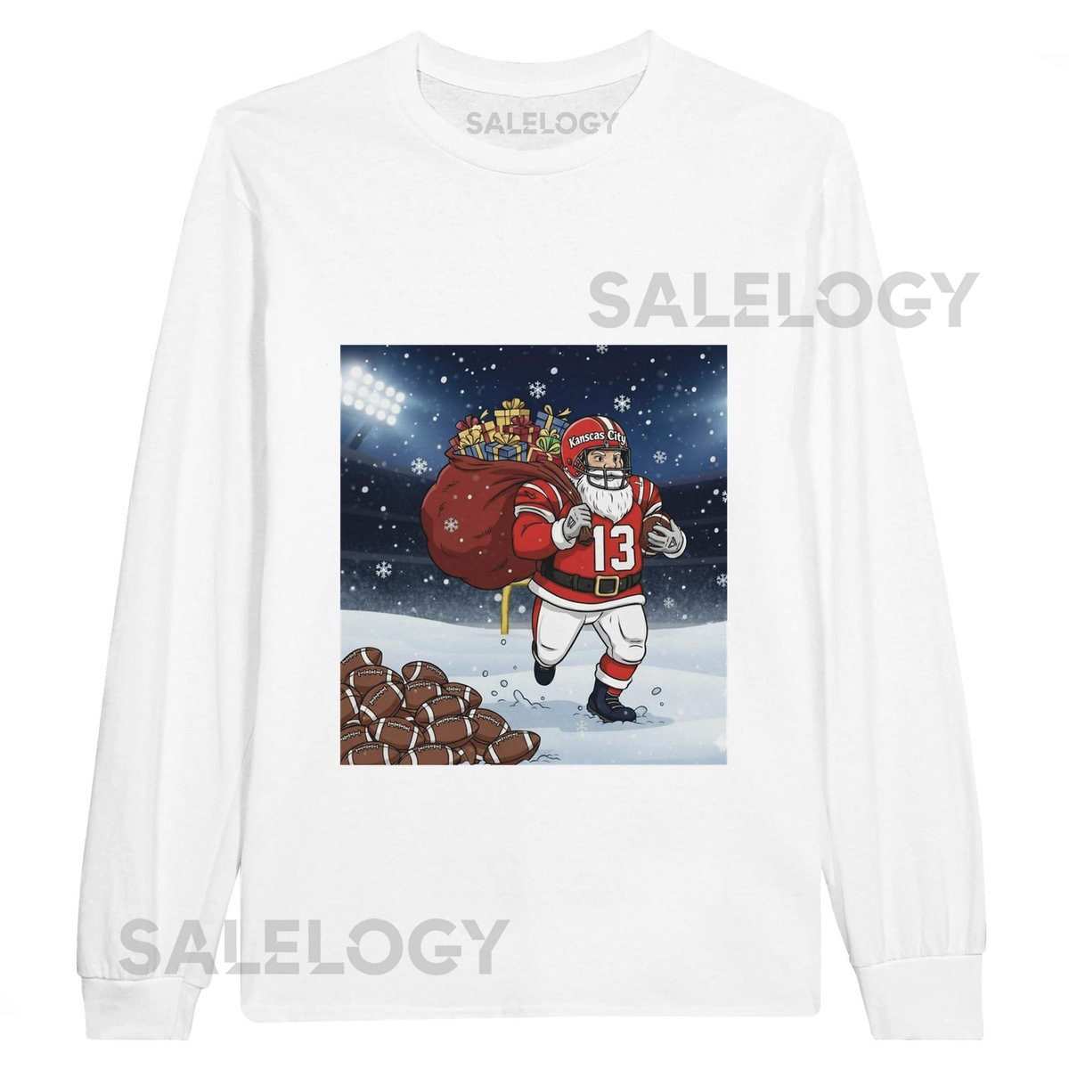 Kansas City Santa's Favorite Christmas Football City T-Shirt - Unisex Long Sleeve Gift for Fans_382