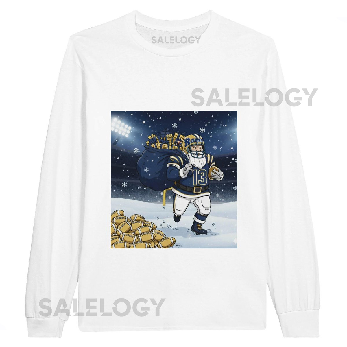 Los Angeles Santa's Favorite Christmas Football City Team T-Shirt - Unisex Long Sleeve Gift_593