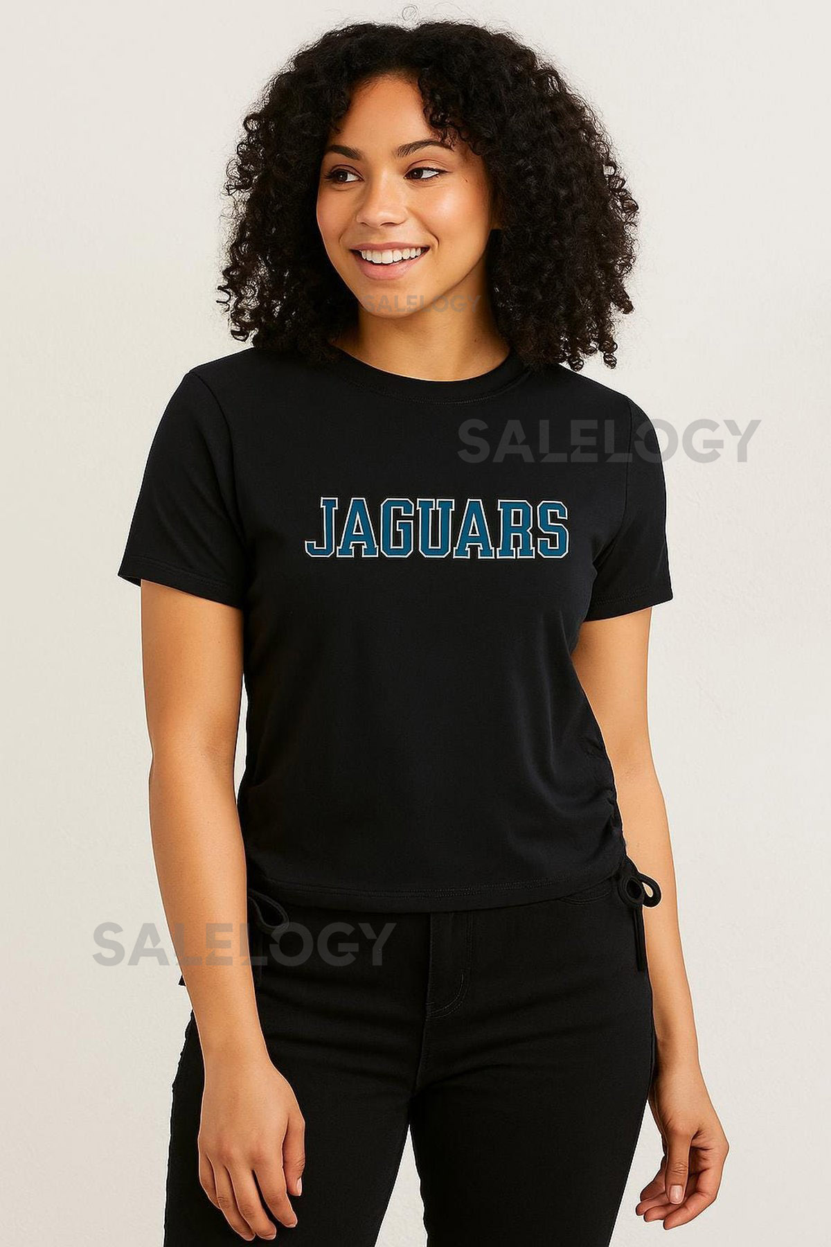 Jaguars Side Tie T-Shirt Teal and Black Graph_724