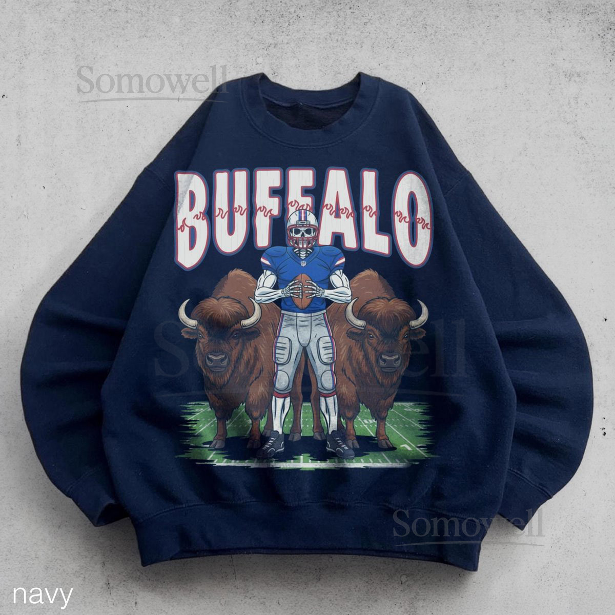 Retro Buffalo Football Sweatshirt Vintage Bills 90s Crewneck Classic Game Day Fan Pullover_845