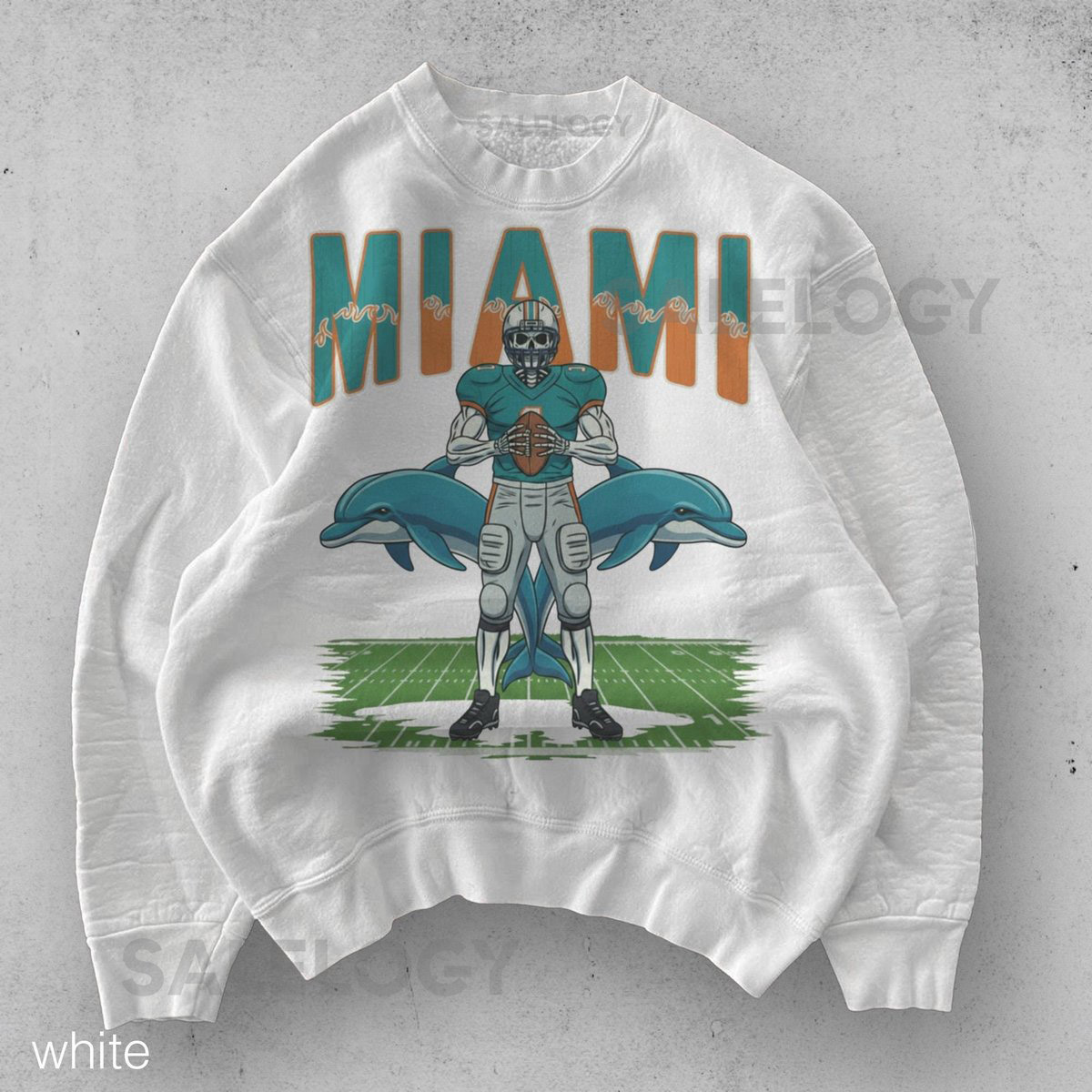 Vintage Miami Football Sweatshirt Retro Dolphins 90s Crewneck Old School Fan Pullover_703