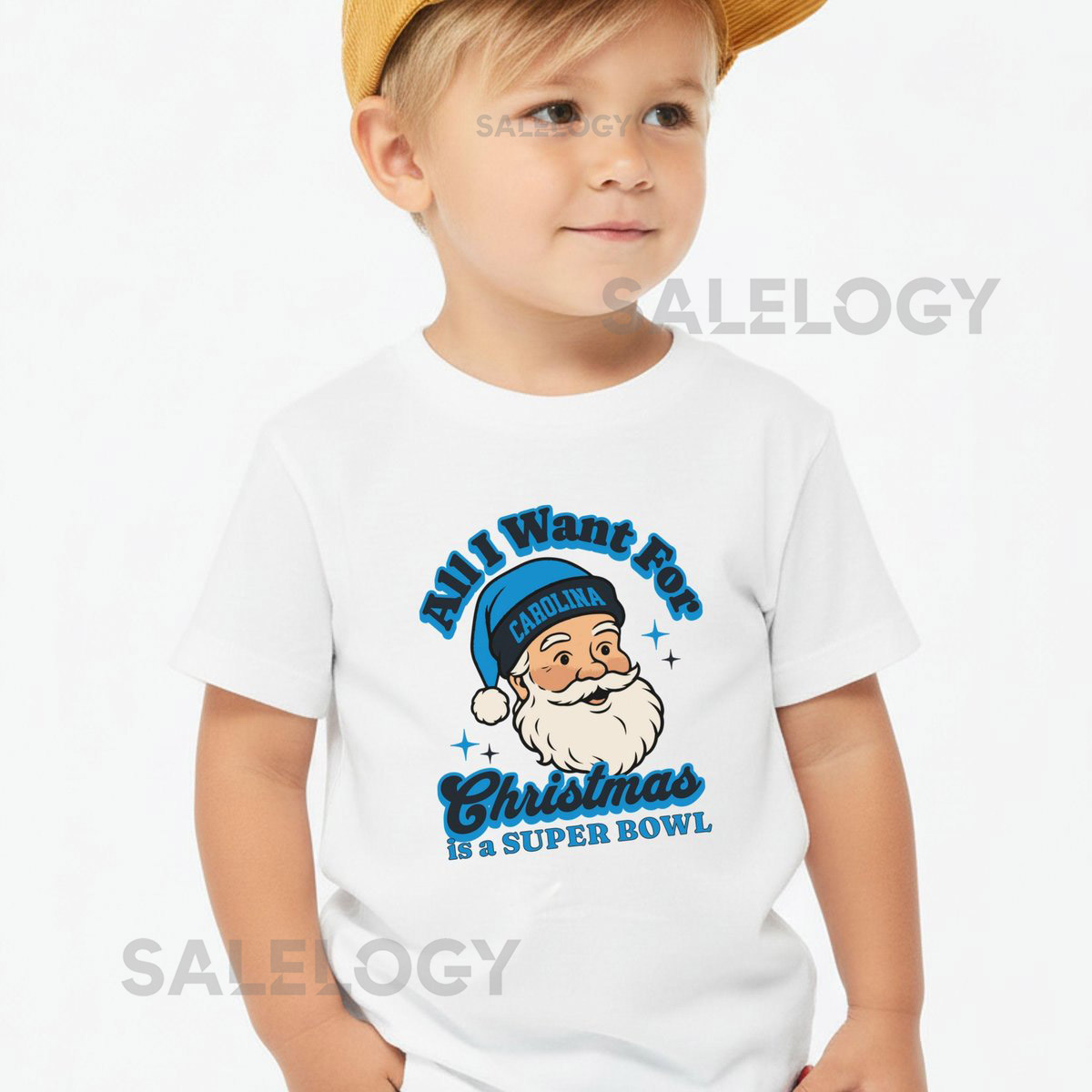 Carolina Football All I Want For Christmas Is A Super Bowl TShirt Toddler Retro Panther Tee Holiday Santa Football Fan Shirt Game Day Top_314