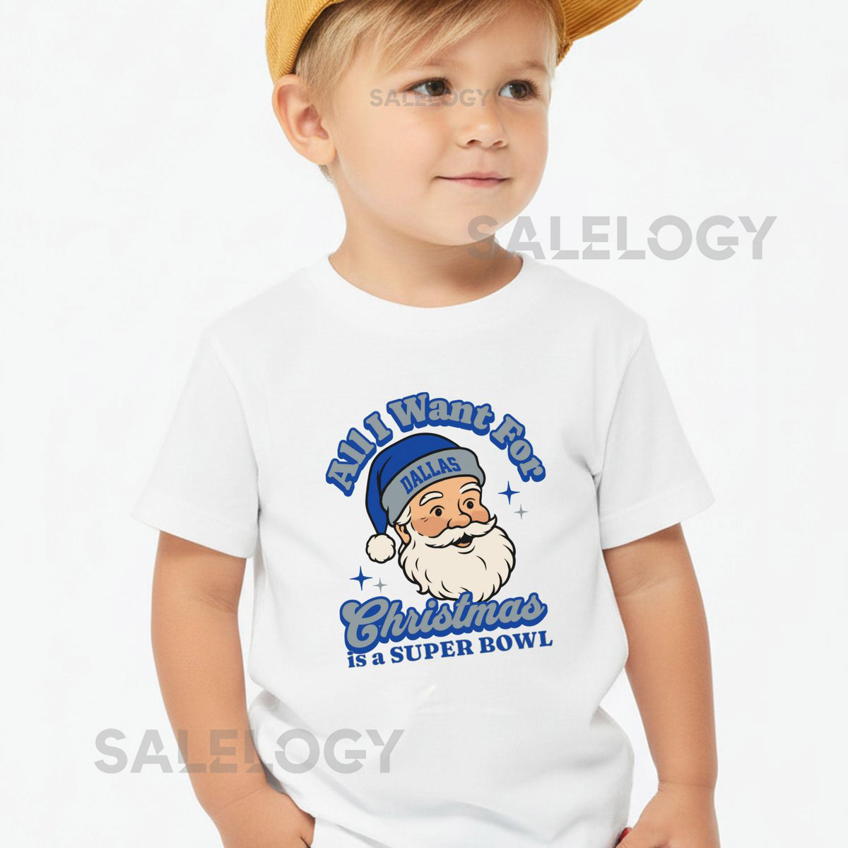Dallas Football All I Want For Christmas Is A Super Bowl T-Shirt Toddler Retro Cowboy Tee Holiday Santa Football Fan Shirt Game Day Top_194