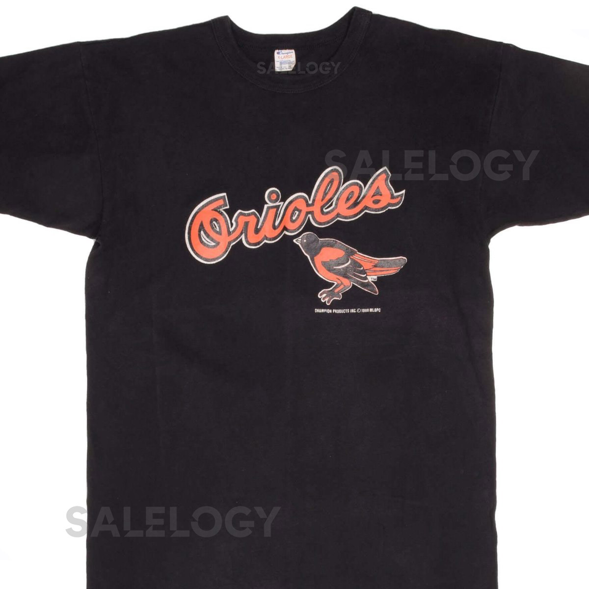Vintage champion mlb baltimore orioles tee shirt 1988 large made usa_686