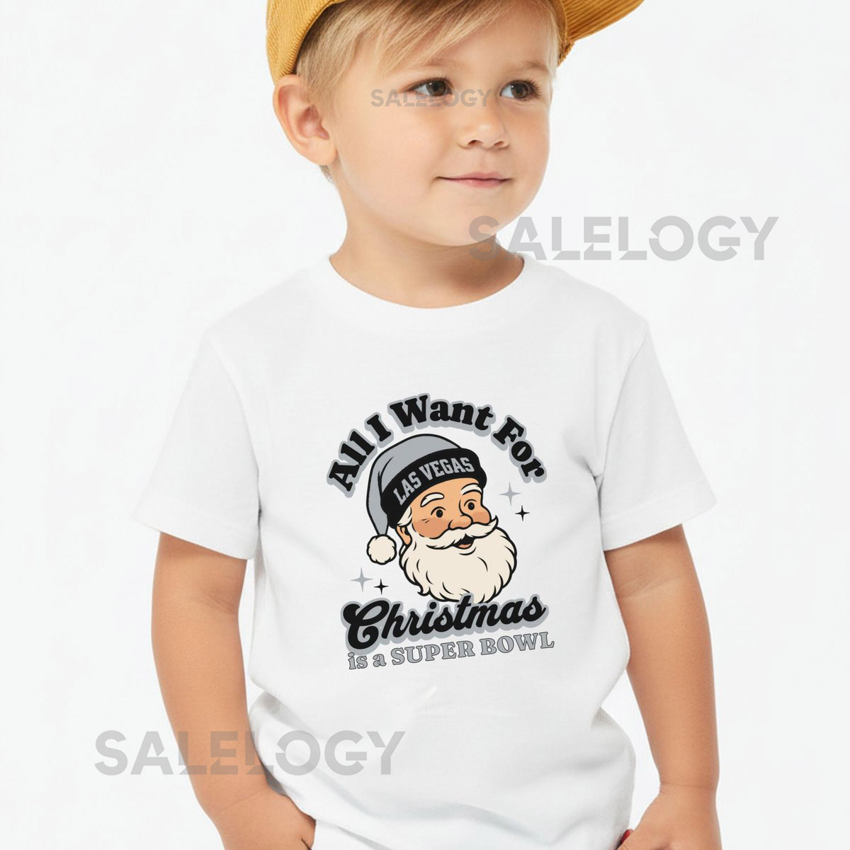 Las Vegas Football All I Want For Christmas Is A Super Bowl TShirt Toddler Retro Raider Tee Holiday Santa Football Fan Shirt Game Day Top_448