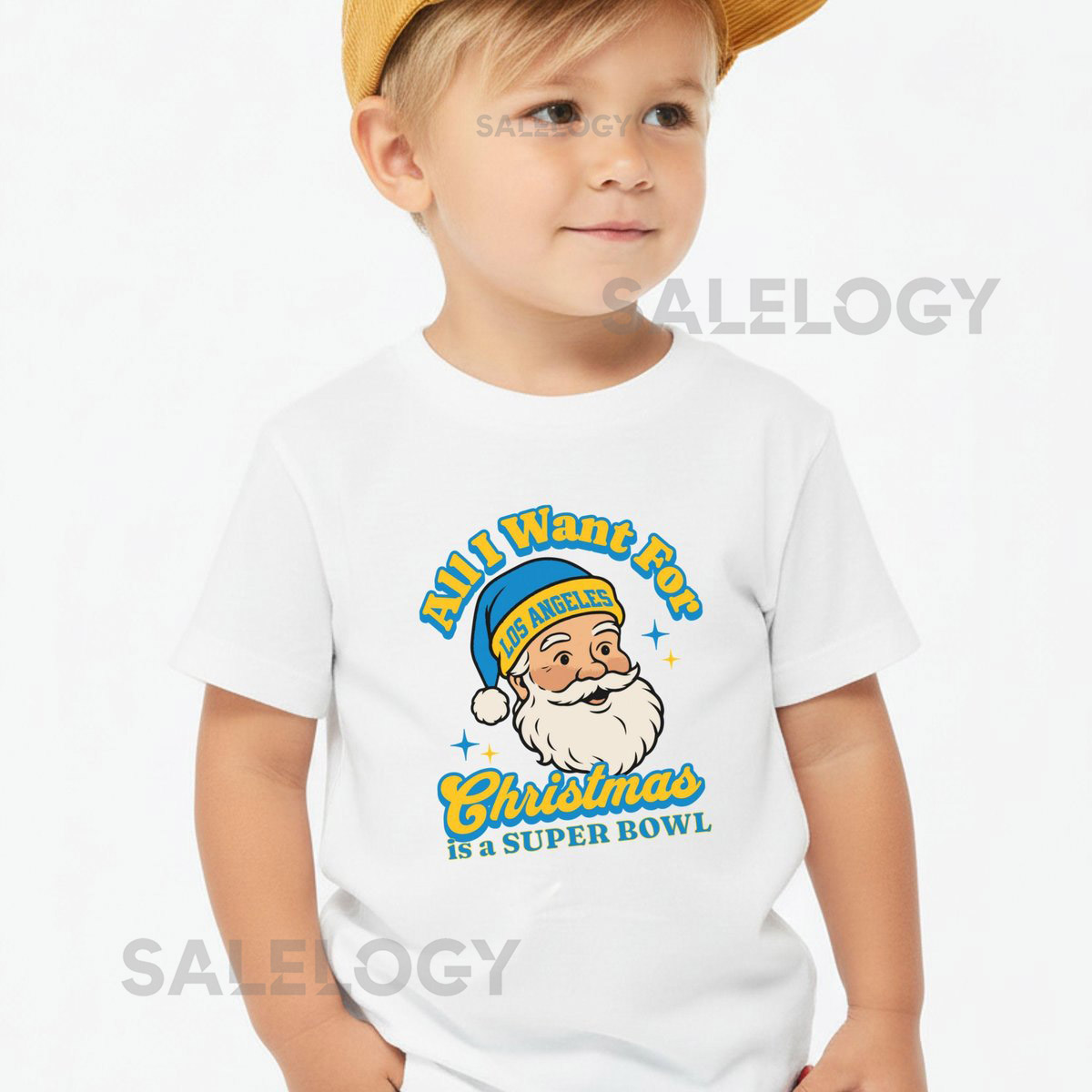 Los Angeles Football All I Want For Christmas Is A Super Bowl T-Shirt Toddler Retro Charger Tee Holiday Santa Football Fan Shirt Game Day_534