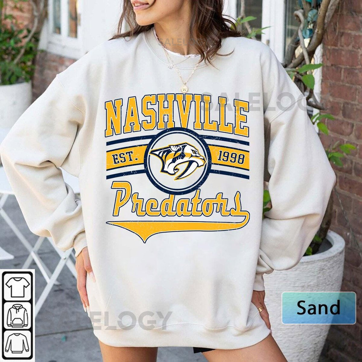 Nashville Predator Sweatshirt Vintage Nashville hockey shirt Nashville Hockey Crewneck Predators Hockey sweater Hockey Fan gift_326