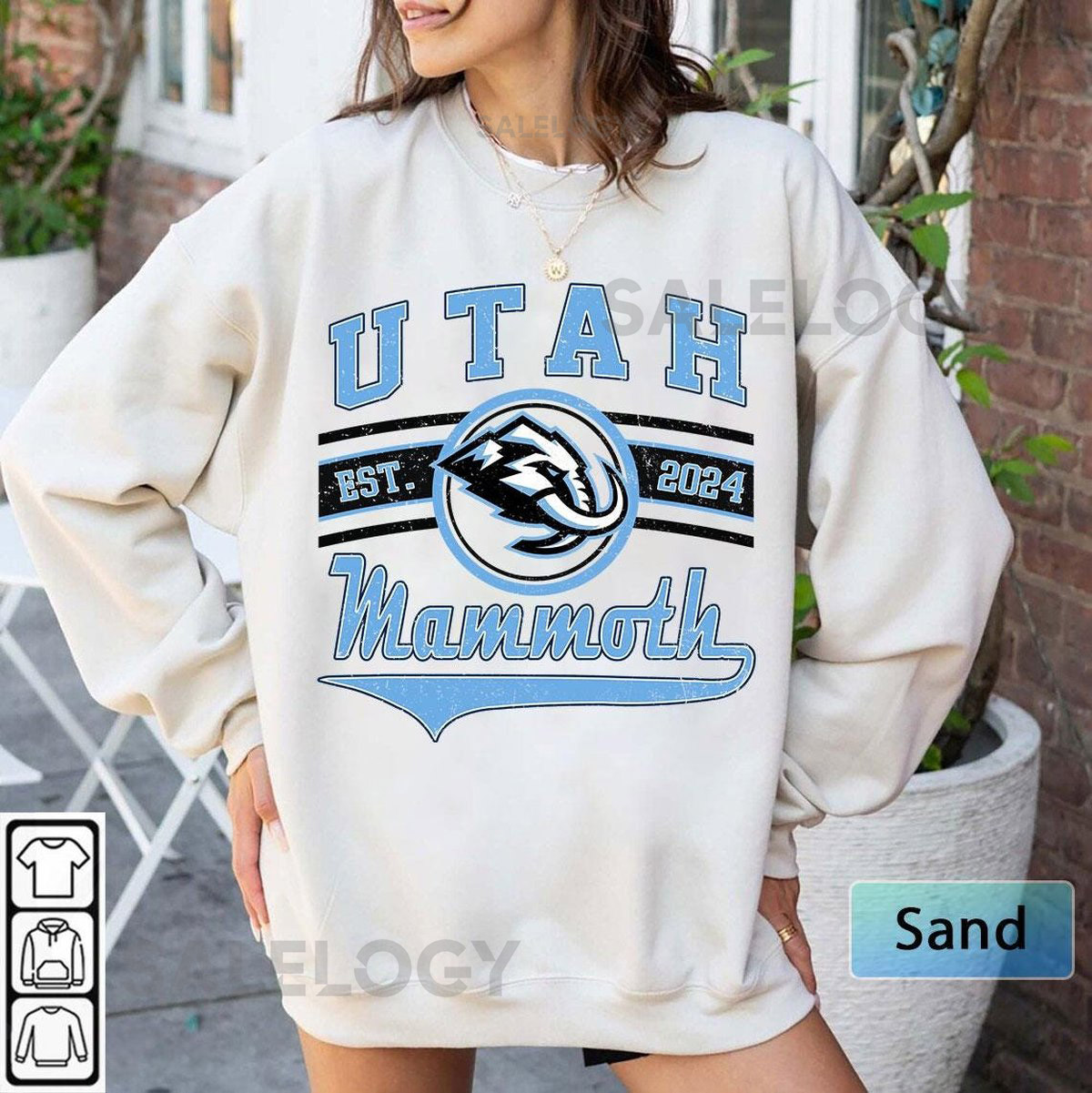 Utah Mammoth Sweatshirt Vintage Utah hockey shirt Utah Hockey Crewneck Mammoth Hockey sweater Hockey Fan gift_625