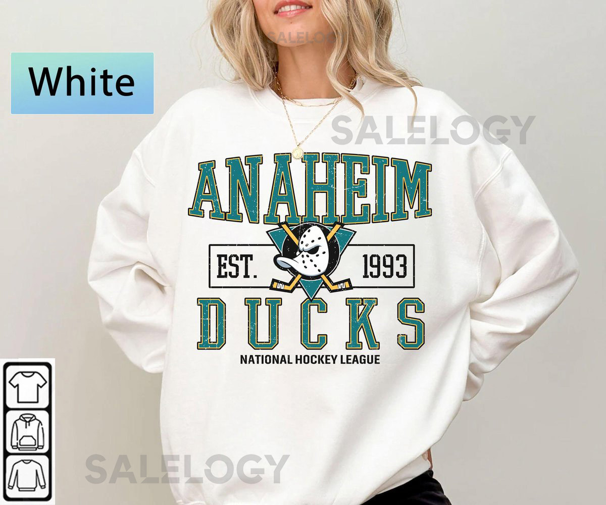 Anaheim Duck Sweatshirt Vintage Anaheim hockey shirt Anaheim Hockey Crewneck Ducks Hockey sweater Hockey Fan gift_11