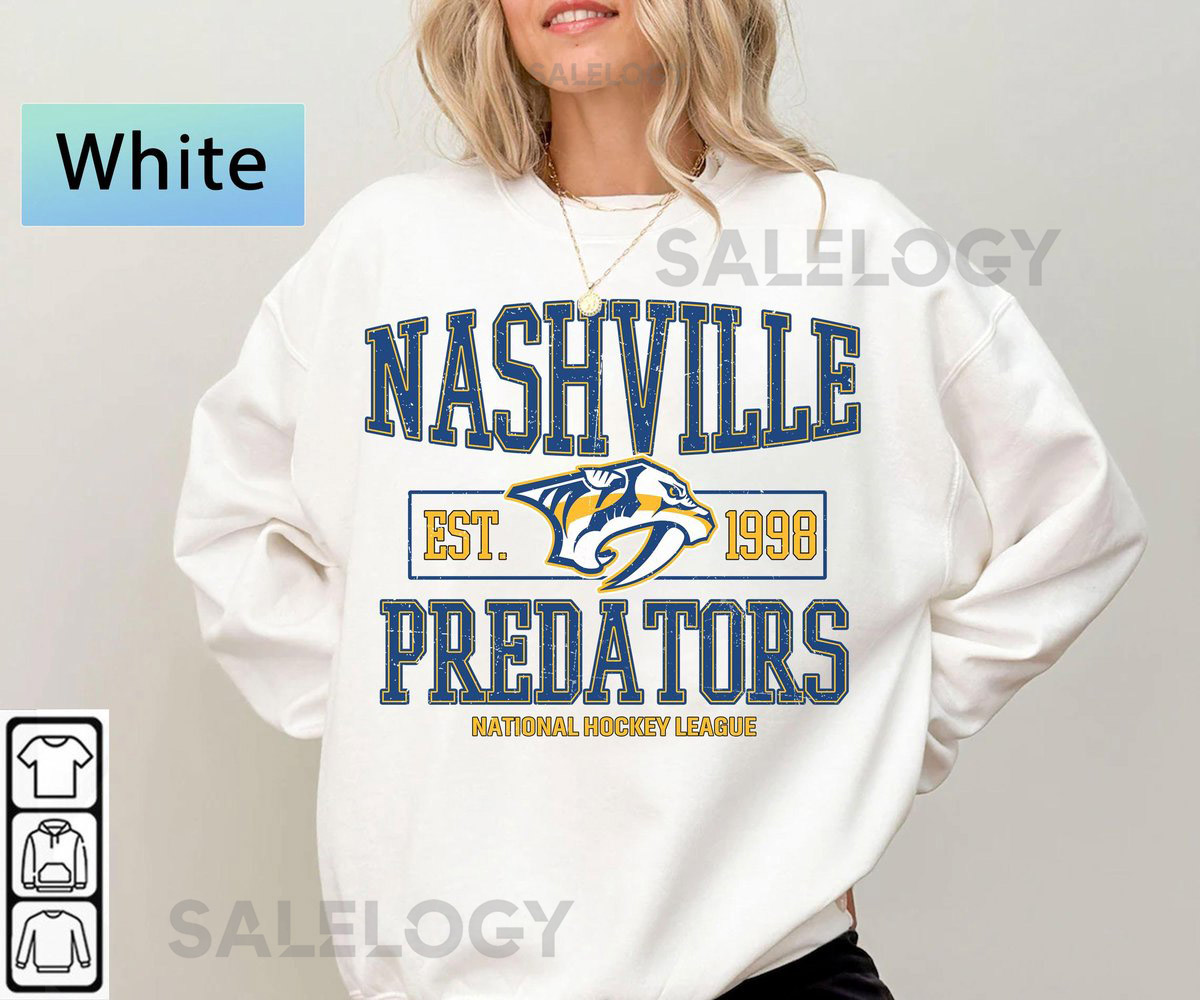 Vintage Nashville Predators Sweatshirt Crewneck Vintage Predators shirt Nashville Hockey Fan shirt Hockey Tee Predators Sweatshirt_738