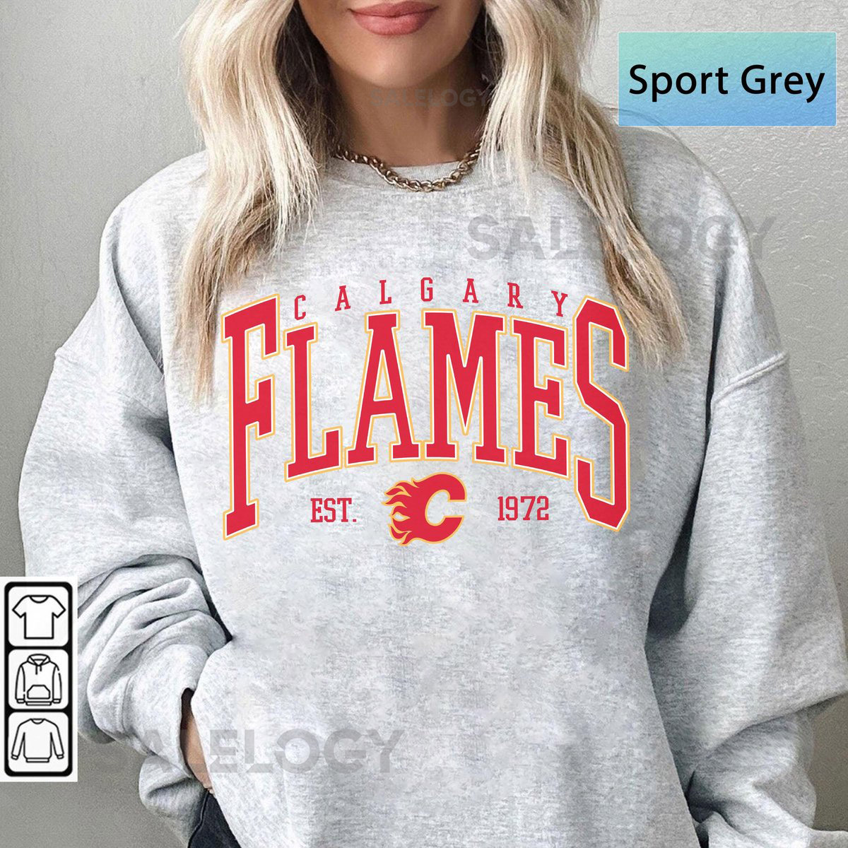 Calgary Flame Sweatshirt Vintage Calgary hockey shirt Calgary Hockey Crewneck Flames Hockey sweater Hockey Fan gift_15