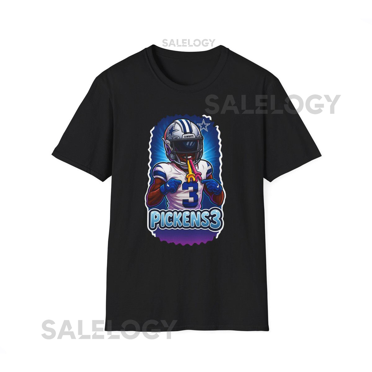 George Pickens Dallas Cowboys Caricature Unisex Softstyle T-Shirt Tee Shirt Football Fan Gift Sports Shirt Cowboys Apparel_390