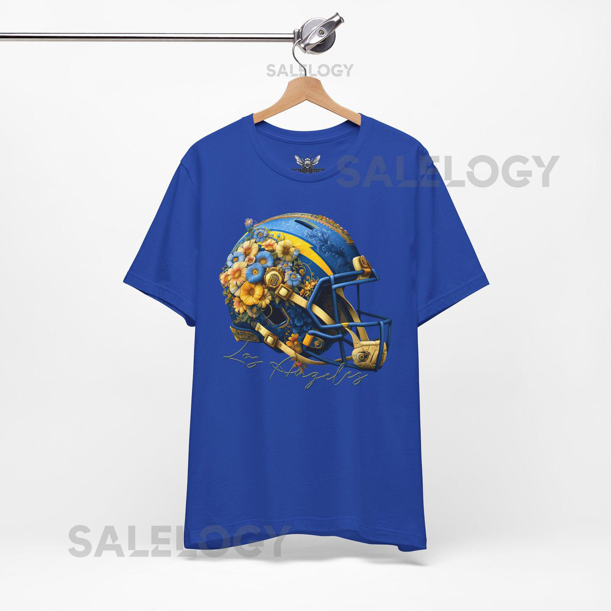 Floral Football Helmet Los Angeles Chargers Bolt Fans Unique Zombeez Design Tshirt_144