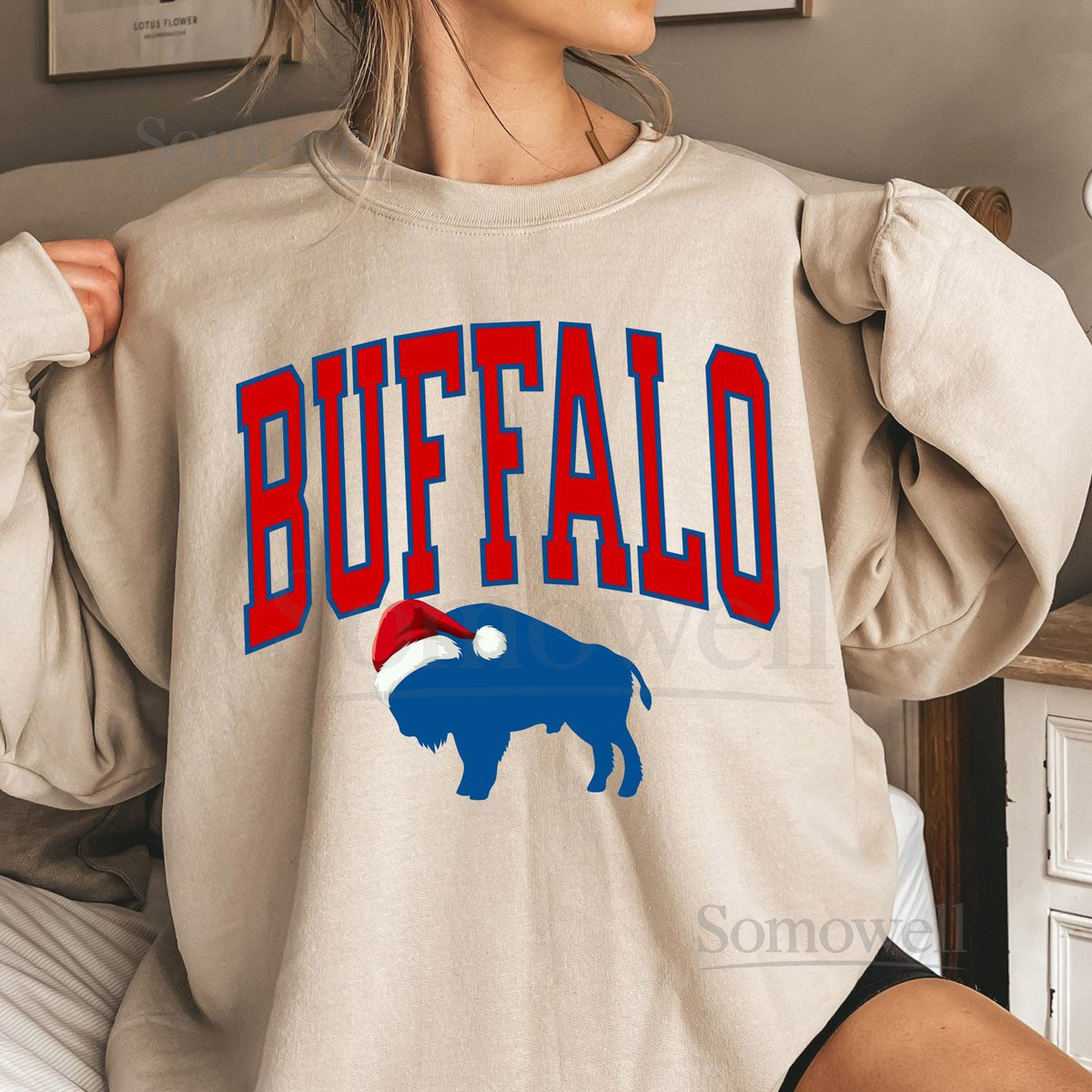 Buffalo Football Christmas Sweatshirt Winter Xmas Santa Buffalo Shirt_260