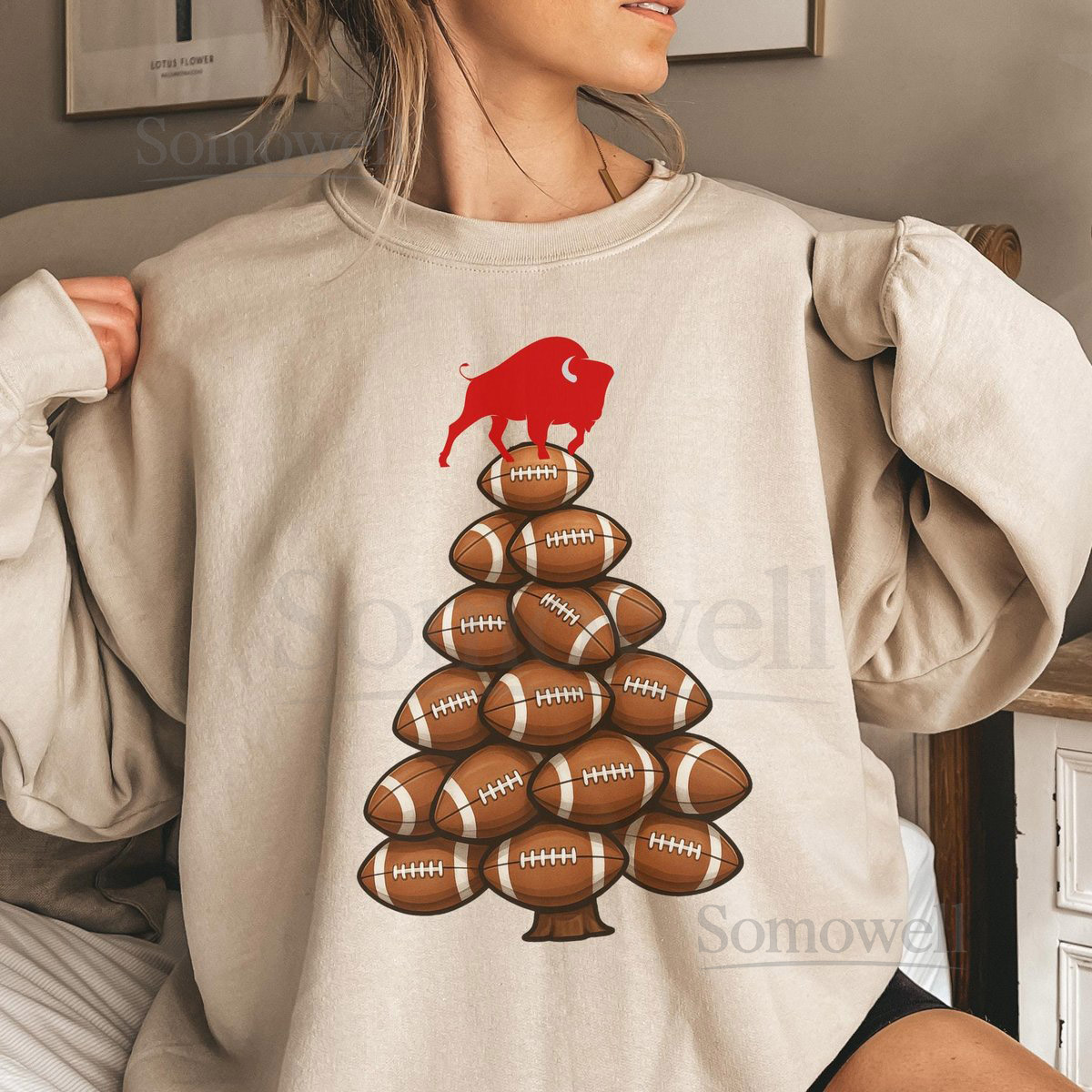 Buffalo Football Christmas Tree Sweatshirt Xmas Winter Retro Buffalo Shirt_261
