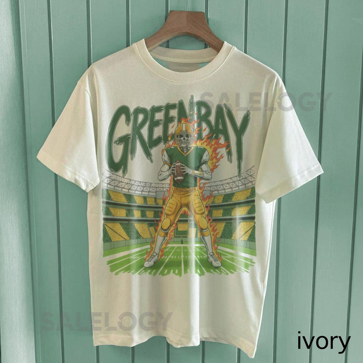 Comfort Colors Green Bay Football Tee Vintage Packers Game Day T-Shirt Retro 90s Football Fan Top_63