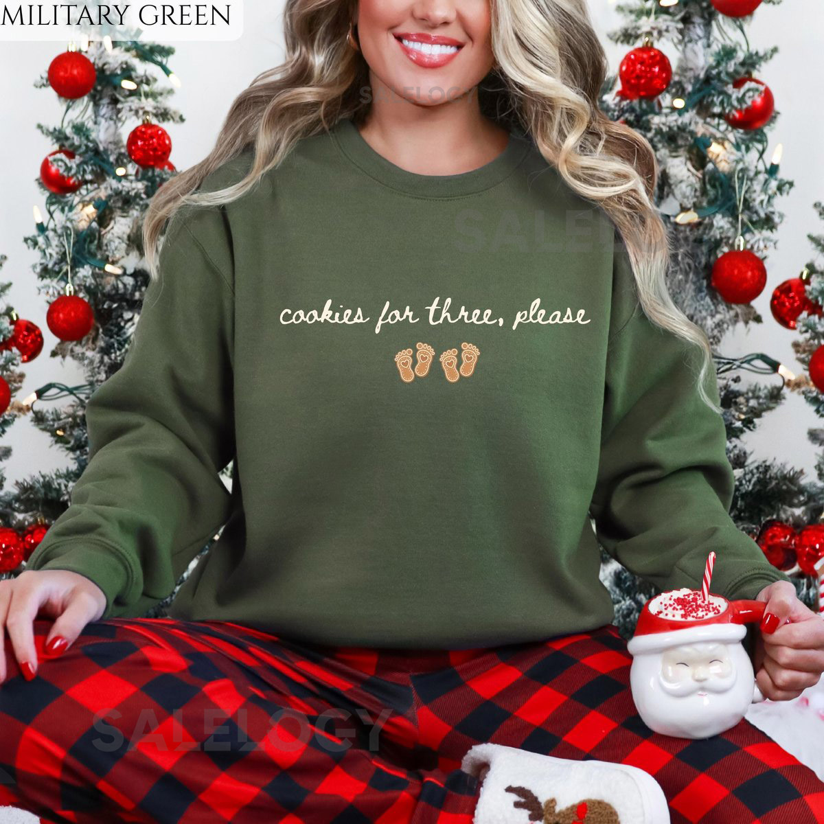 Eating Cookies For Three Christmas Pregnancy Shirt Christmas Pregnancy Announcement Sweatshirt Twins Baby Reveal Sweater Twin Mom To Be Gift_279