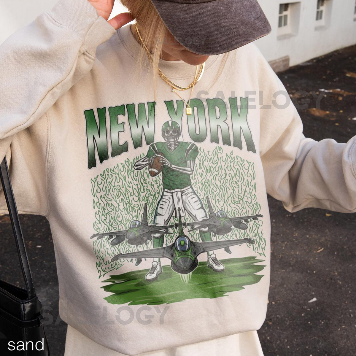 New York Jets Football Sweatshirt Retro Game Day Crewneck Vintage 90s Fan Pullover_372