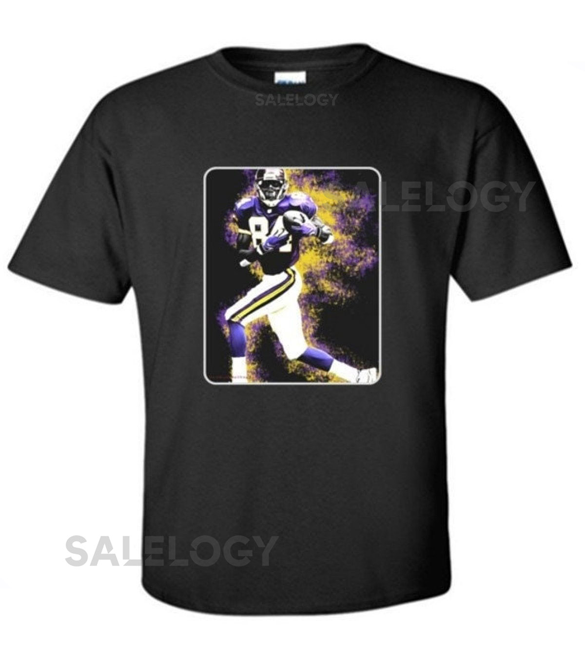 Randy Moss - Minnesota -- Classic Twin City Football Adult Black Crew T-shirt - skol - T1_705
