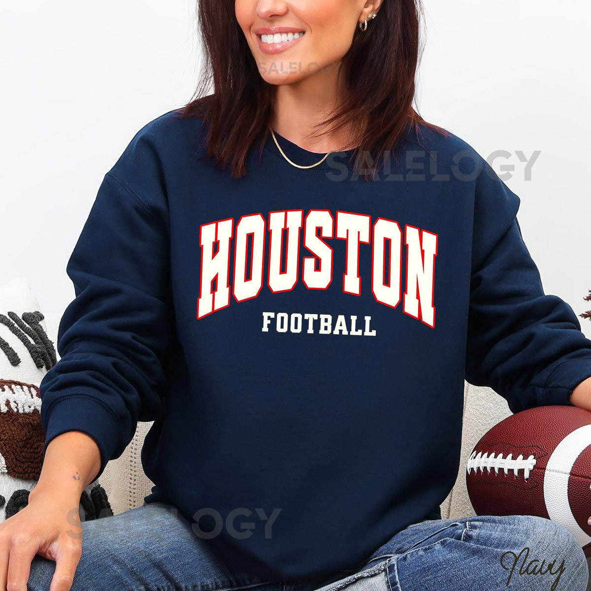 Houston Football Sweatshirt Texan football Game Day Varsity Pullover Oversized Texan Shirt Football Fan Gift Christmas Gift f_256