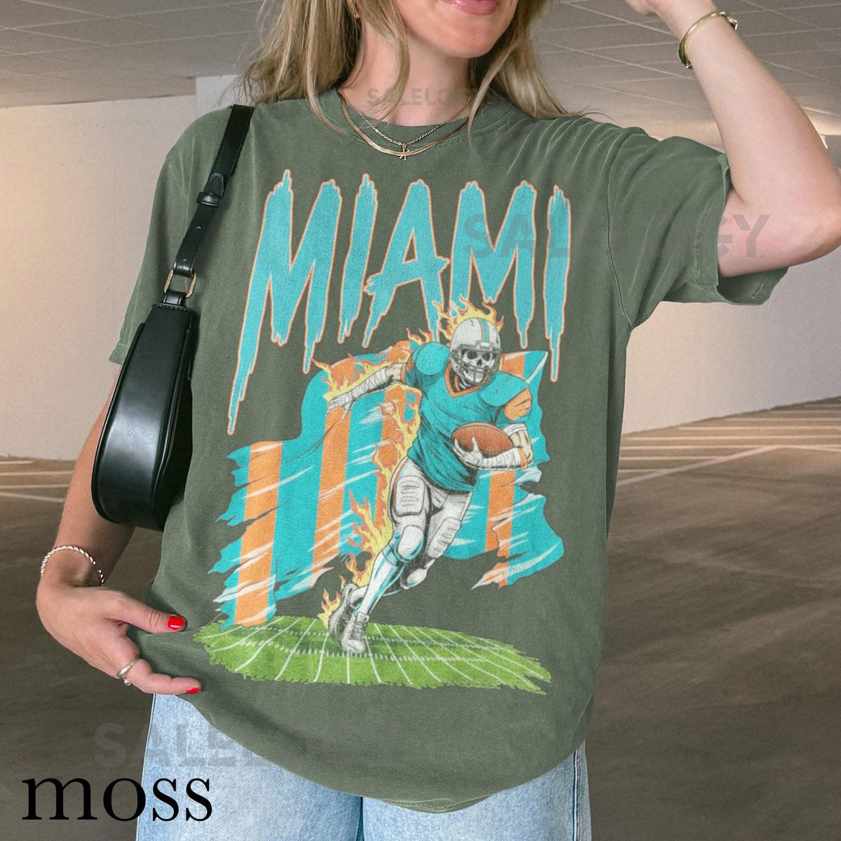 Retro Miami Football Shirt Comfort Colors Dolphins Tee Vintage 90s Style Game Day T-Shirt_539