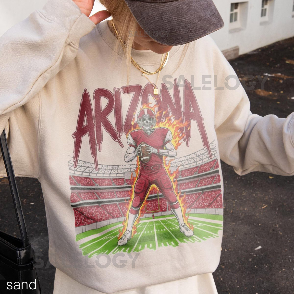 Retro Arizona Football Sweatshirt Vintage Cardinals Crewneck Game Day Pullover for Fans_838
