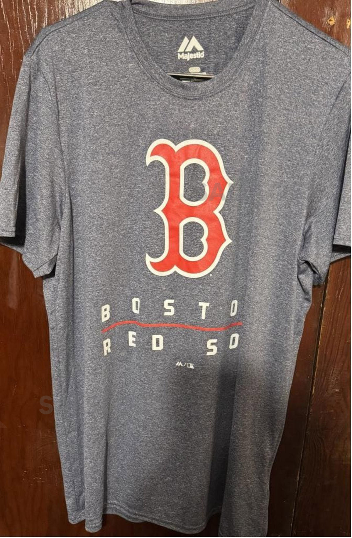 Boston Red Sox Majestic Short Sleeve Tee Men's L Gray MLB_200