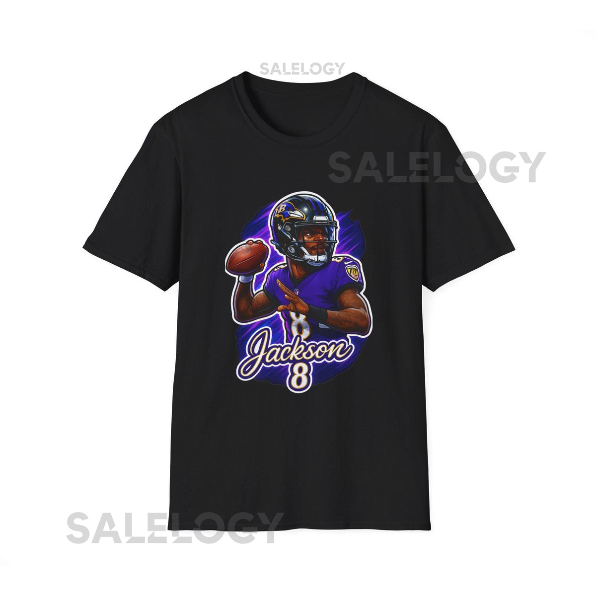 Lamar Jackson Baltimore Ravens Caricature T-Shirt NFL Football Fan Apparel Sports Fan Gift Football Lover Tee Game Day Shirt_375