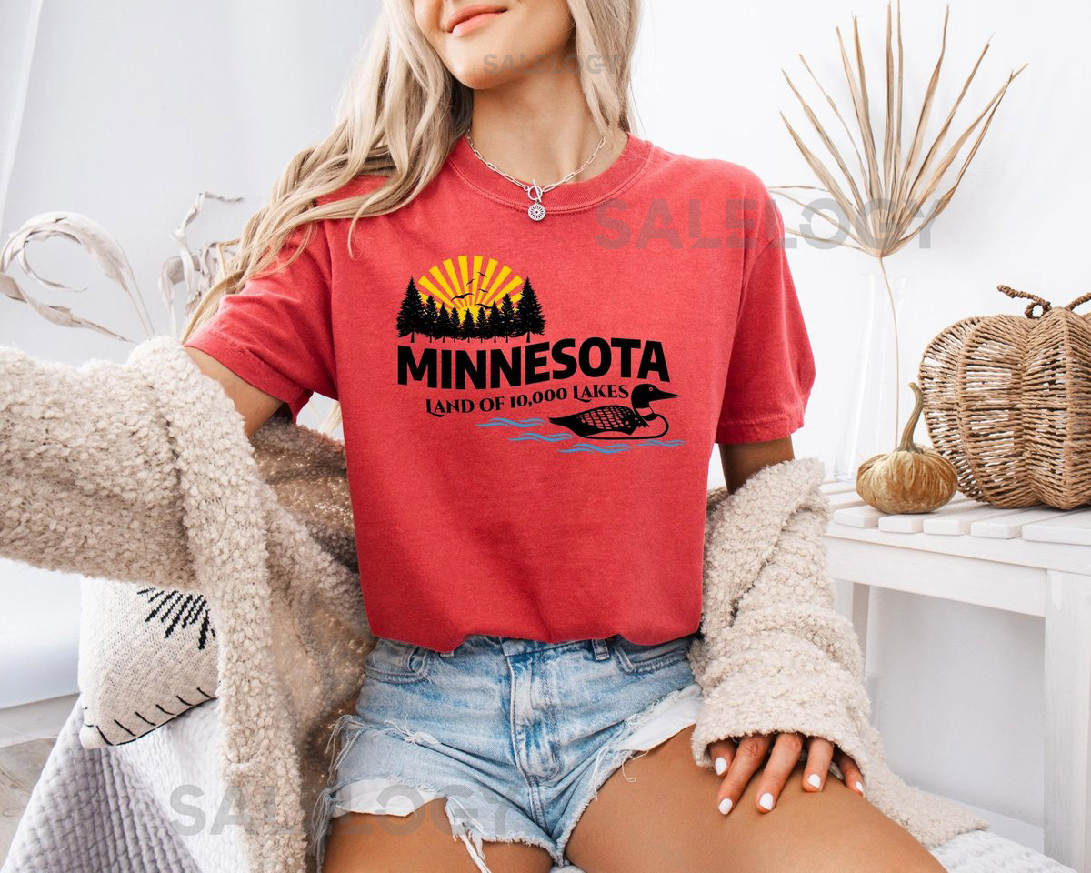 Minnesota T-Shirt Land of 10000 Lakes Graphic Tee State Pride Shirt Cabin Lake Life Gift Outdoor Adventure Apparel_646