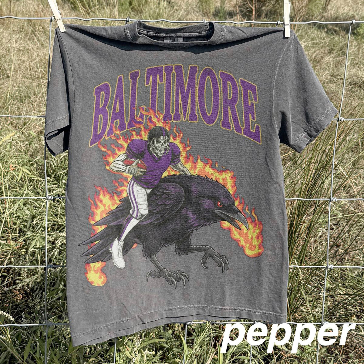 Comfort Colors Baltimore Football Shirt Retro Ravens Tee Vintage 90s Game Day T-Shirt_578