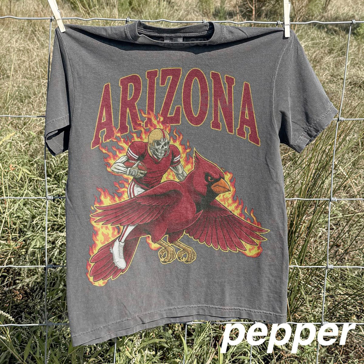 Vintage Arizona Football Shirt Comfort Colors Cardinals Tee Retro 90s Game Day T-Shirt_976