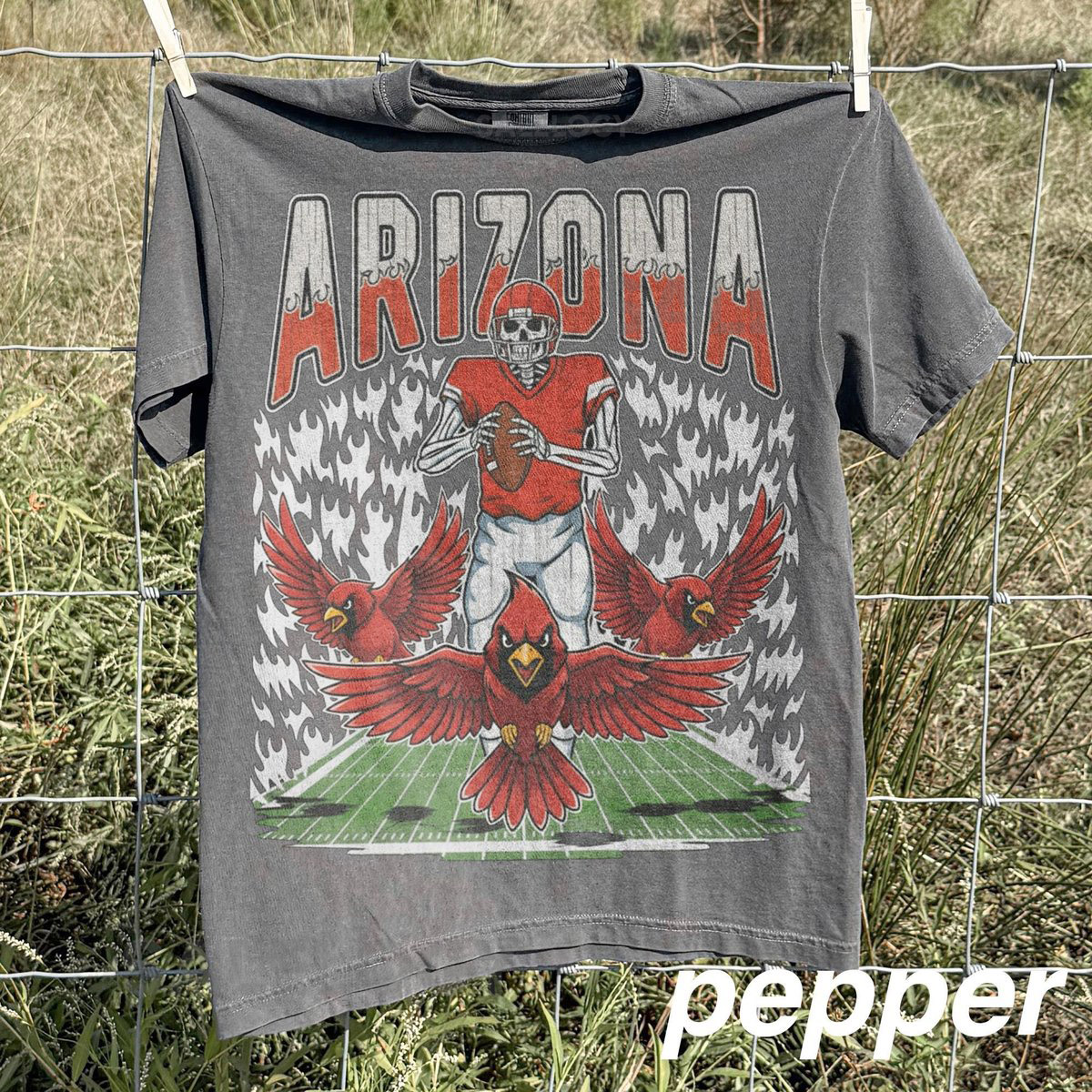 Vintage Arizona Football Shirt Comfort Colors Cardinals Tee Retro 90s Game Day Top_973