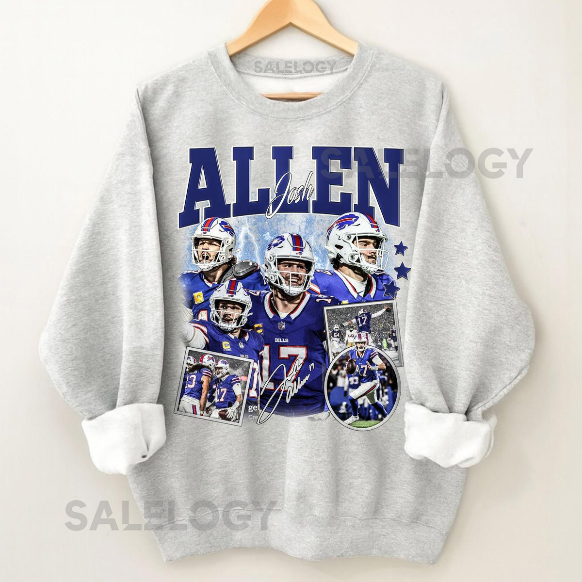 Vintage Josh Allen Sweatshirt 90s Buffalo Football Fan Apparel_1096